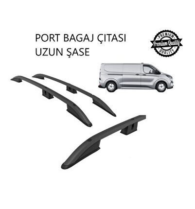 TRANSİT CUSTOM VAN UZUN ŞASE 2025 2026 2027 PORTBAGAJ TAVAN ÇITASI SİYAH
