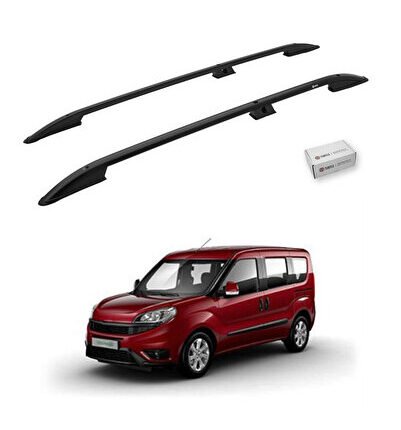 Fiat Doblo 2 2010-2022 / Kısa Şasi Tavan Çıtası Crown Siyah