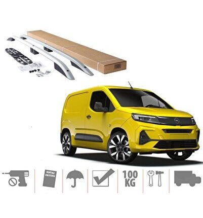Opel Combo Maxi Van Üst Port Bagaj Tavan Çıtası Gri 2019 Sonrası