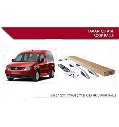 Vw Caddy 1   2002 - 2009 Tavan Çıtası Port Bagaj Gri Renk Skyport