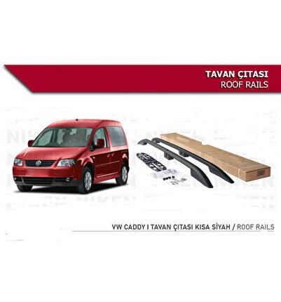 Vw Caddy 1   2002 - 2009 Tavan Çıtası Port Bagaj Siyah Renk Skyport
