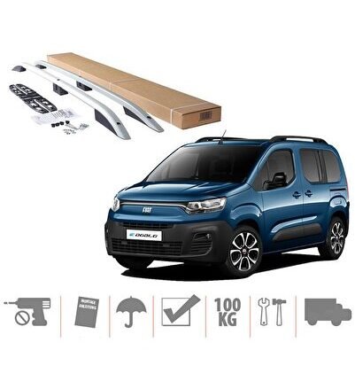 Fiat Doblo 3 Üst Port Bagaj Tavan Çıtası 2023 Sonrası Gri