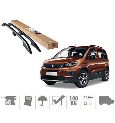 Toyota Proace City Üst Port Bagaj Tavan Çıtası Siyah