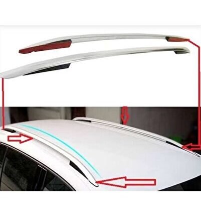 Volkswagen Tiguan 2008-2015 Uyumlu Yedek Parça OEM Tavan Çıtası / Gümüş