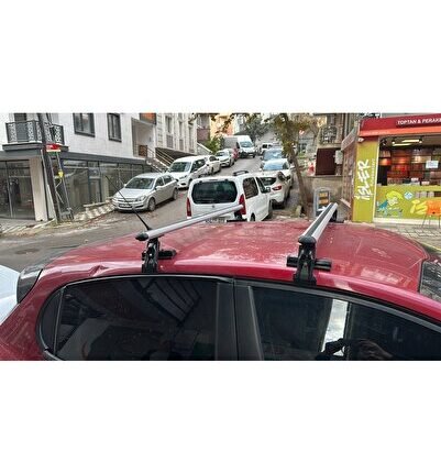 Peugeot 208 Alüminyum Oluksuz Tip Port Bagaj Tavan Çıtası Ara Atkı Barı Kapıdan Sıkıştırmalı