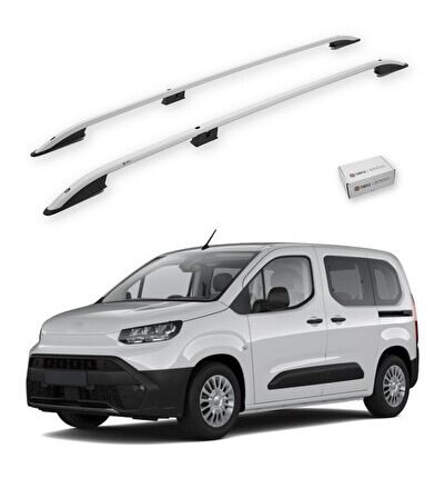 Toyota Proace City 2019-2025 / Uzun Şasi Tavan Çıtası Crown Gri
