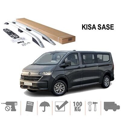 VW Transporter Kısa Üst Port Bagaj Tavan Çıtası 2024 Sonrası Gri