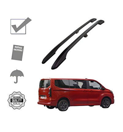 TOURNEO CUSTOM DELUXE KISA ŞASE 2025 2026 2027 PORTBAGAJ TAVAN ÇITASI SİYAH