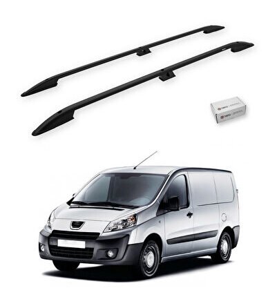 Peugeot Tepee Expert (Mk2) 2006-2016 / Kısa Şasi Tavan Çıtası Crown Siyah