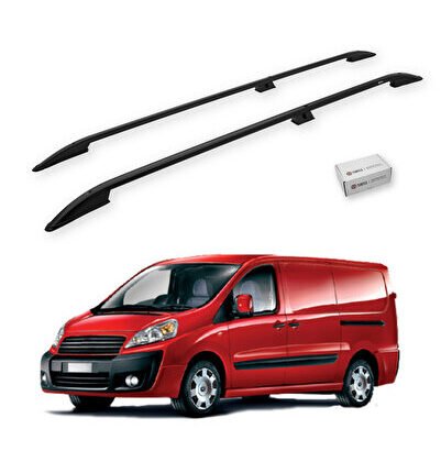 Fiat Scudo (Mk2) 2006-2016 / Uzun Şasi Tavan Çıtası Crown Siyah