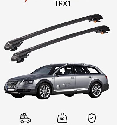 AUDI A6 ALLROAD 2006-2011 TRX1 Thunder Carrier Kilitli Ara Atkı Taşıyıcı Tavan Barı Siyah