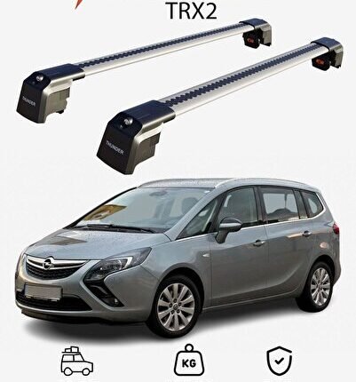 OPEL ZAFIRA FAMILY C 2011-2014 TRX2 Thunder Carrier Kilitli Ara Atkı Taşıyıcı Tavan Barı Siyah