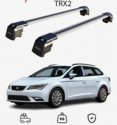 SEAT LEON ST 2013-2020 TRX2 Thunder Carrier Kilitli Ara Atkı Taşıyıcı Tavan Barı Siyah
