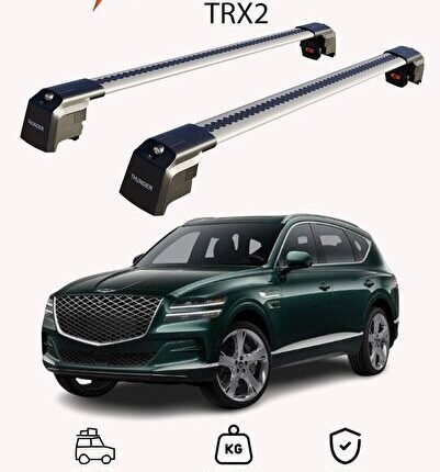 GENESIS GV80 2021-Sonrası TRX2 Thunder Carrier Kilitli Ara Atkı Taşıyıcı Tavan Barı Siyah