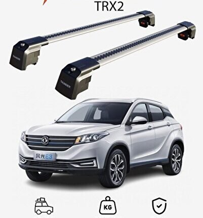 DONGFENG GLORY E3 2020-Sonrası TRX2 Thunder Carrier Kilitli Ara Atkı Taşıyıcı Tavan Barı Gri