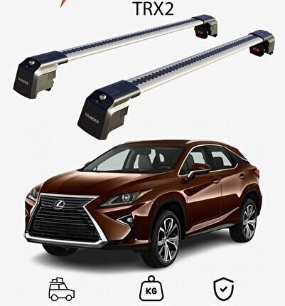 LEXUS RX 2016-Sonrası TRX2 Thunder Carrier Kilitli Ara Atkı Taşıyıcı Tavan Barı Siyah