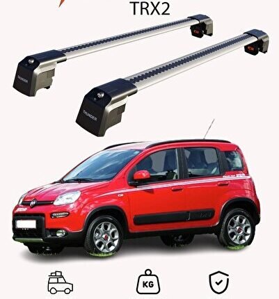 FIAT PANDA 2012-Sonrası TRX2 Thunder Carrier Kilitli Ara Atkı Taşıyıcı Tavan Barı Siyah