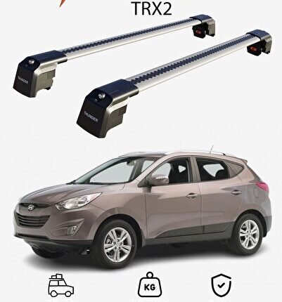 HYUNDAI TUCSON 2013-2021 TRX2 Thunder Carrier Kilitli Ara Atkı Taşıyıcı Tavan Barı Siyah