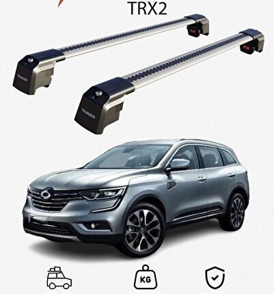 RENAULT SAMSUNG QM6 2017-Sonrası TRX2 Thunder Carrier Kilitli Ara Atkı Taşıyıcı Tavan Barı Gri