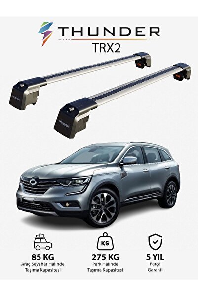 1_org_zoom-17651.jpg RENAULT SAMSUNG QM6 2017-Sonrası TRX2 Thunder Carrier Kilitli Ara Atkı Taşıyıcı Tavan Barı Gri - Görsel 1