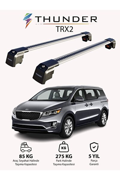 1_org_zoom-17662.jpg KIA SEDONA 2015-2021 TRX2 Thunder Carrier Kilitli Ara Atkı Taşıyıcı Tavan Barı Siyah - Görsel 1