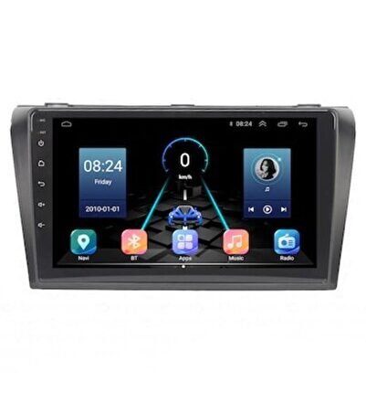 Mazda 3 Uyumlu 2004-2009 Android 12 Carplay Navigasyon Multimedya - 4GB Ram 64GB HDD