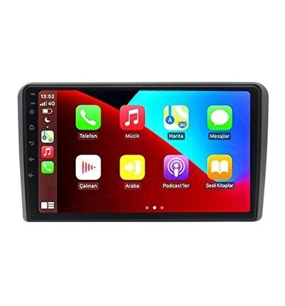 Audi A3 2007-2012 Android 12 Carplay Navigasyon Multimedya - 8GB Ram 128GB HDD