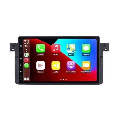 Bmw E46 (1998-2006) Android 12 Carplay Navigasyon Multimedya - 4GB Ram 64GB HDD
