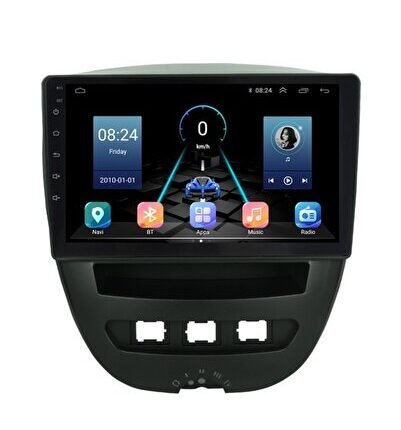 Peugeot 107 (2005-2014) Android 12 Carplay Navigasyon Multimedya - 8GB Ram 128GB HDD