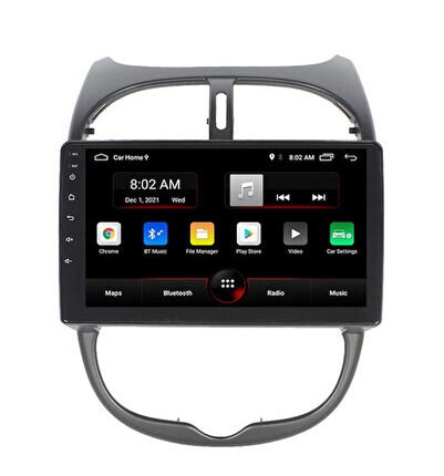 Peugeot 206 (2002-2010) Android 12 Carplay Navigasyon Multimedya - 2GB Ram 16GB HDD