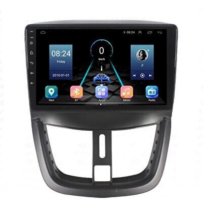 Peugeot 207 (2006-2010) Android 12 Carplay Navigasyon Multimedya - 8GB Ram 128GB HDD