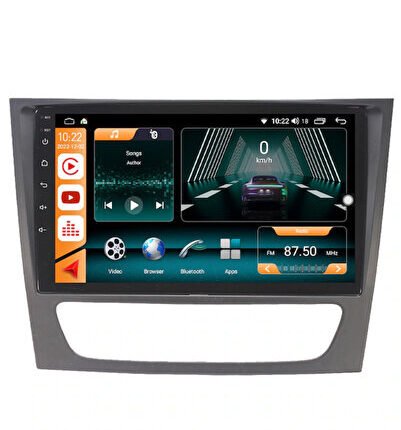 Mercedes E Class E200-E220-E250 (2003-2009) Android 12 Carplay Navigasyon Multimedya -