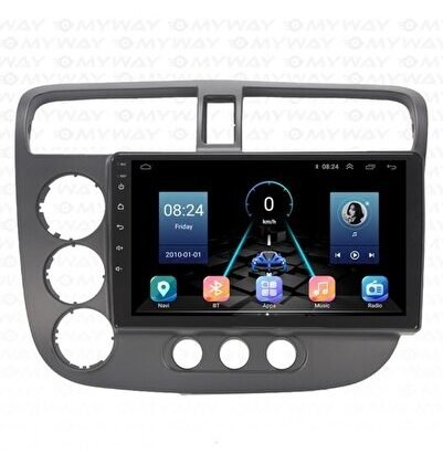 Honda Civic V-Tech (2002-2006) Android 12 Carplay Navigasyon Multimedya - 8GB Ram 128G