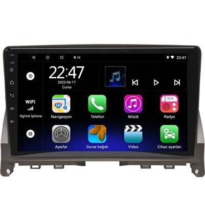 Mercedes C Class C180-C200 Android 12 Carplay Navigasyon Multimedya - 2GB Ram 32GB HDD