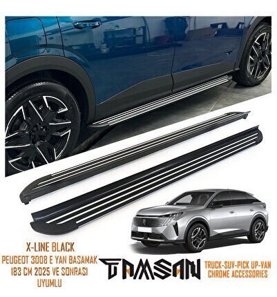 PEUGEOT 3008 ELEKTRİKLİ X-LINE MODEL YAN BASAMAK SIYAH 183 CM 2025 VE SONRASI UYUMLU