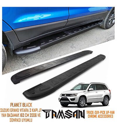 SUZUKI GRAND VITARA 3 KAPI JT PLANET MODEL YAN BASAMAK SİYAH 163 CM 2006 VE SONRASI UYUMLU