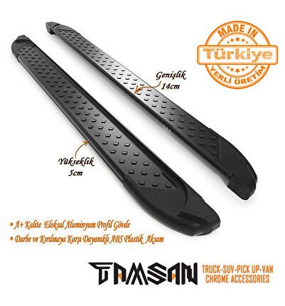 FIAT 500L (DODİKLİ) SOMA MODEL YAN BASAMAK SİYAH 183 CM 2012 VE SONRASI UYUMLU