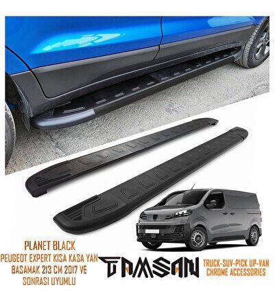PEUGEOT EXPERT KISA KASA PLANET MODEL YAN BASAMAK SİYAH 213 CM 2017 VE SONRASI UYUMLU