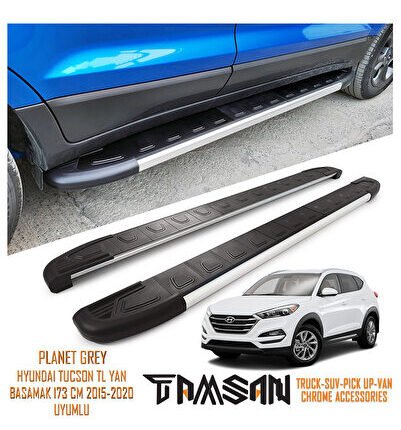 HYUNDAI TUCSON TL PLANET MODEL YAN BASAMAK GRİ 173 CM 2015-2020 UYUMLU