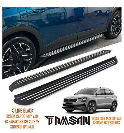 SKODA KAROQ NU7 X-LINE MODEL YAN BASAMAK SIYAH 183 CM 2018 VE SONRASI UYUMLU