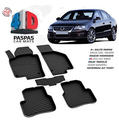 Volkswagen Passat B6 4D Havuzlu Paspas 2005 – 2010 Model