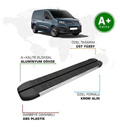 Citroen Berlingo Panelvan Yan Basamak Uzun Şasi 2024 Model ve Sonrası S-Line