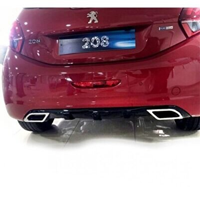 Peugeot 208 Uyumlu Yedek Parça Egzoz Görünümlü Difüzör (Plastik)