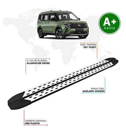 Yeni Ford Tourneo Courier Yan Basamak Marşpiyel Koruma 2024 Model ve Sonrası Dotline