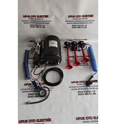 10 Lt Büyük Kafa Otomatik Kompresörlü Ful Set Havalı Hido Arap Korna Seti