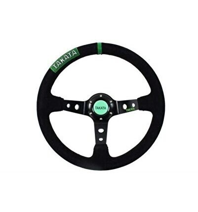 Takata Spor Direksiyon Ofsetli Siyah Süet