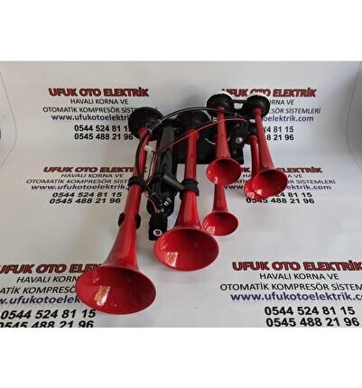 Hd450c Altı Borulu Ultra Yankılı Havalı Dadan Korna 12 Volt