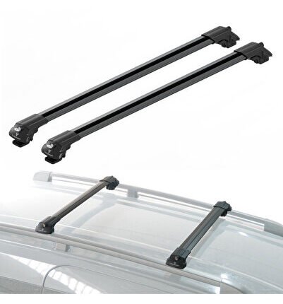 Dacia Dokker 2013–2022 Uyumlu TRS-1 Ara Atkı Tavan Barı Siyah (2 Adet)