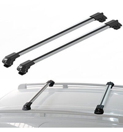 Chevrolet Captiva 2006–2018 Uyumlu TRS-1 Kilitli Sistem Ara Atkı Tavan Barı Gri (2 Adet)