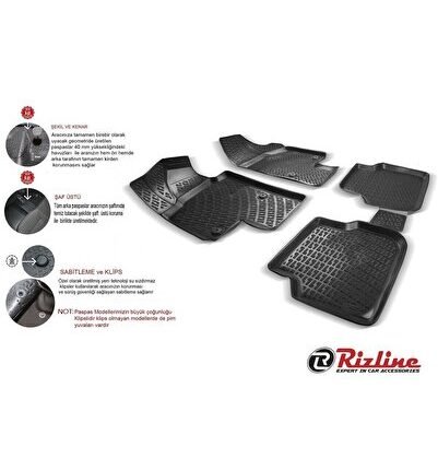 Volvo V60 2010-2018 Uyumlu Yedek Parça Rizline 3D Oto Paspas